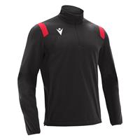 Gange 1/4 Zip Top BLK/RED M Teknisk treningsgenser - Unisex